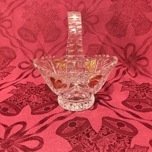 Bleikristall Lead Crystal Basket Gold Trim Anna Hutte - Germany
